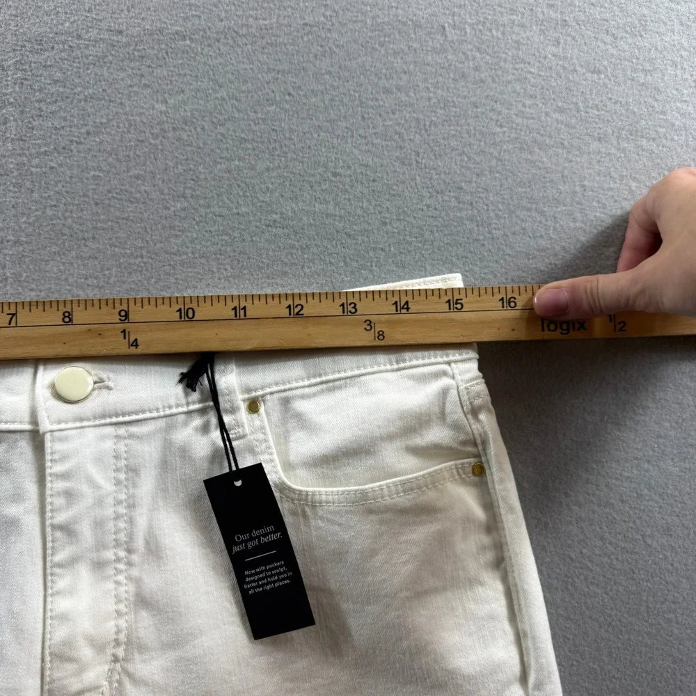 Ann Taylor Jeans Womens 8P White Sculpting Pocket Skinny Denim 30x25